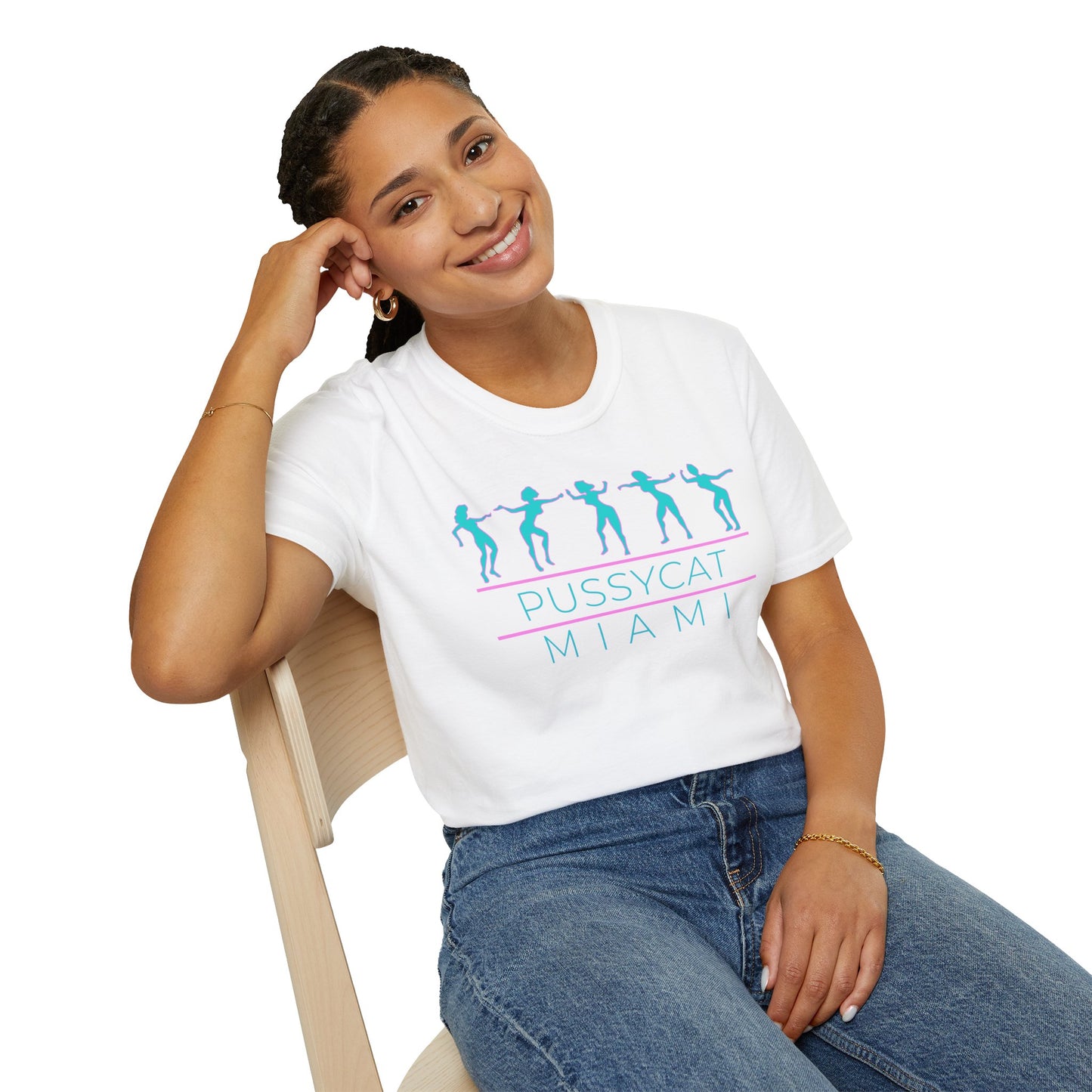 Pussycat Miami Unisex T-Shirt - Trendy Summer Tee for Beach Days, Vacations, Theme Parties, Casual Outfits, Gift for Friends
