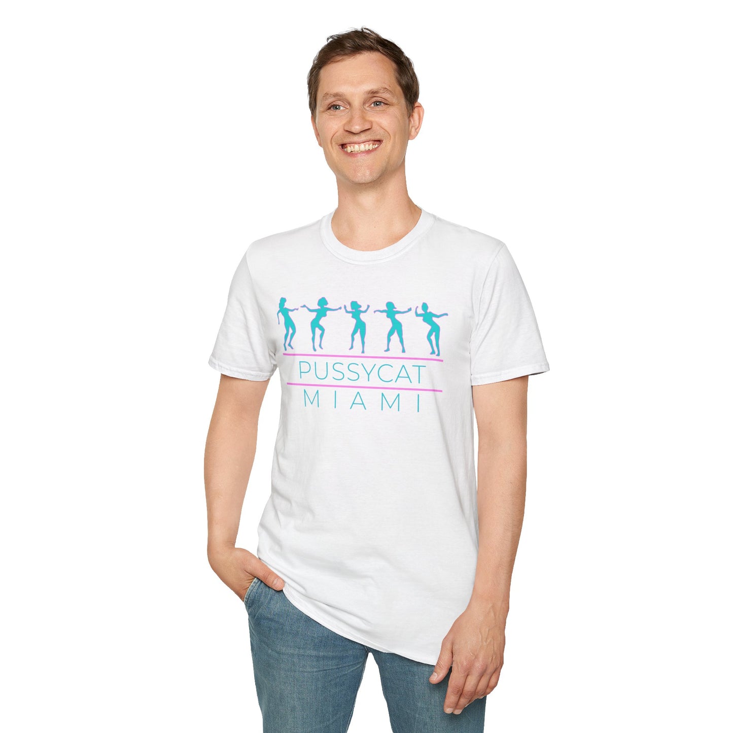 Pussycat Miami Unisex T-Shirt - Trendy Summer Tee for Beach Days, Vacations, Theme Parties, Casual Outfits, Gift for Friends