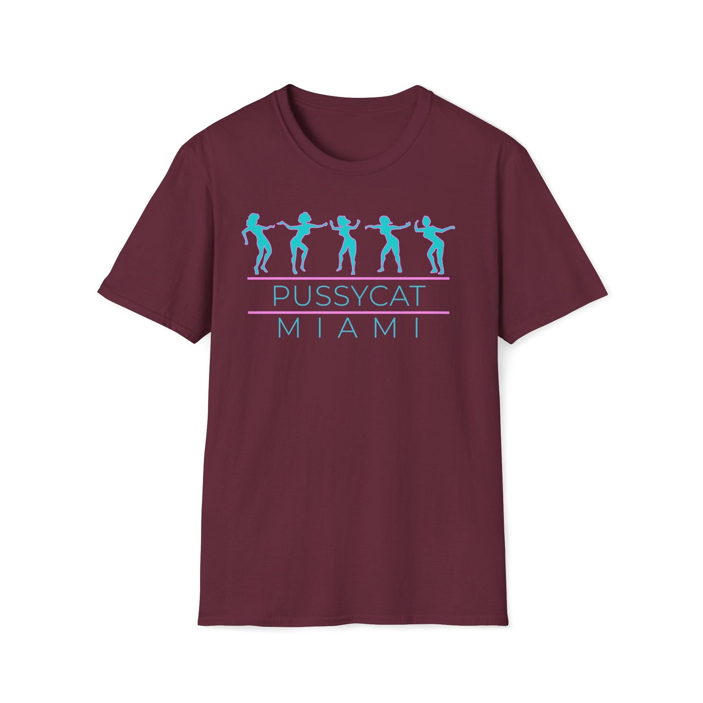 Pussycat Miami Unisex T-Shirt - Trendy Summer Tee for Beach Days, Vacations, Theme Parties, Casual Outfits, Gift for Friends