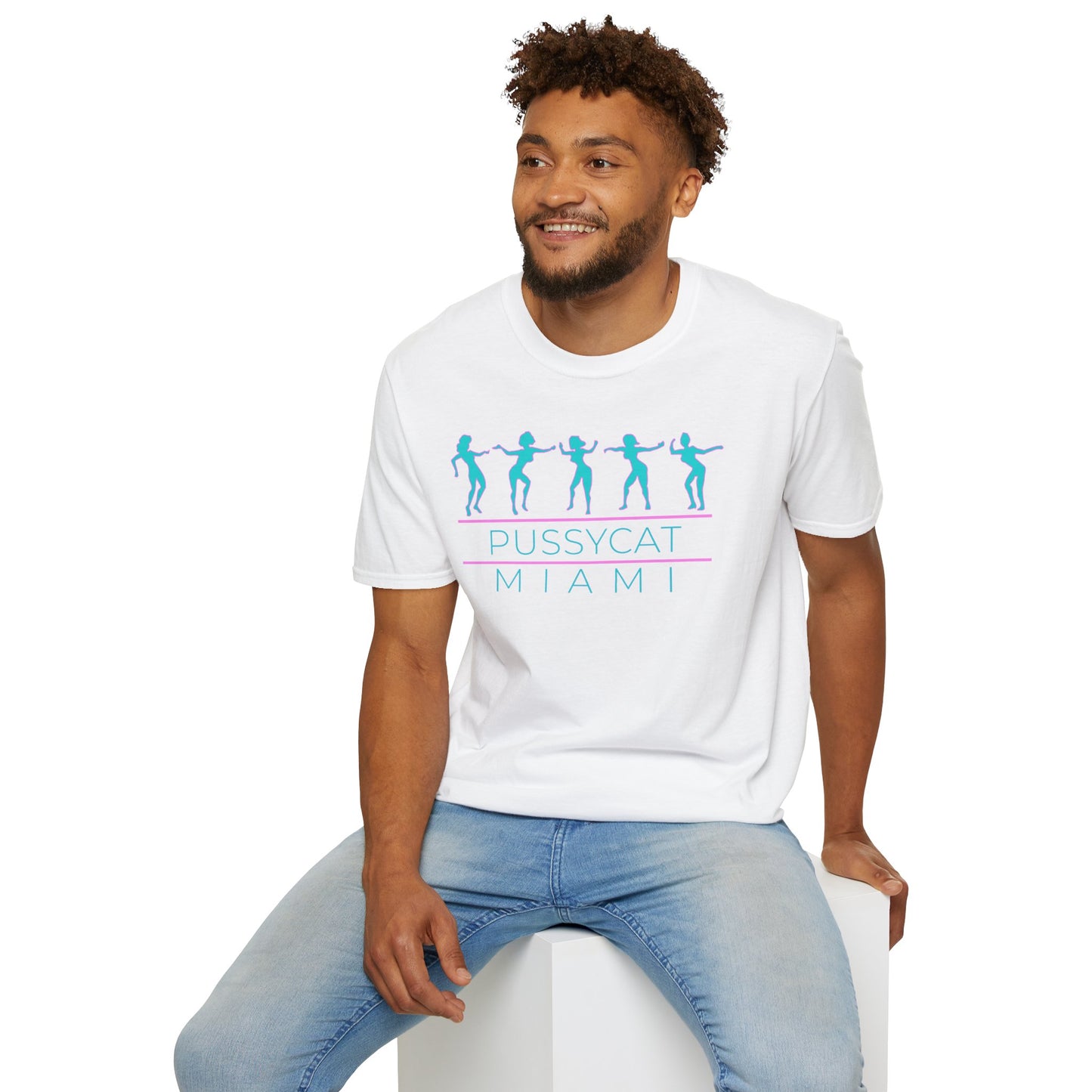Pussycat Miami Unisex T-Shirt - Trendy Summer Tee for Beach Days, Vacations, Theme Parties, Casual Outfits, Gift for Friends